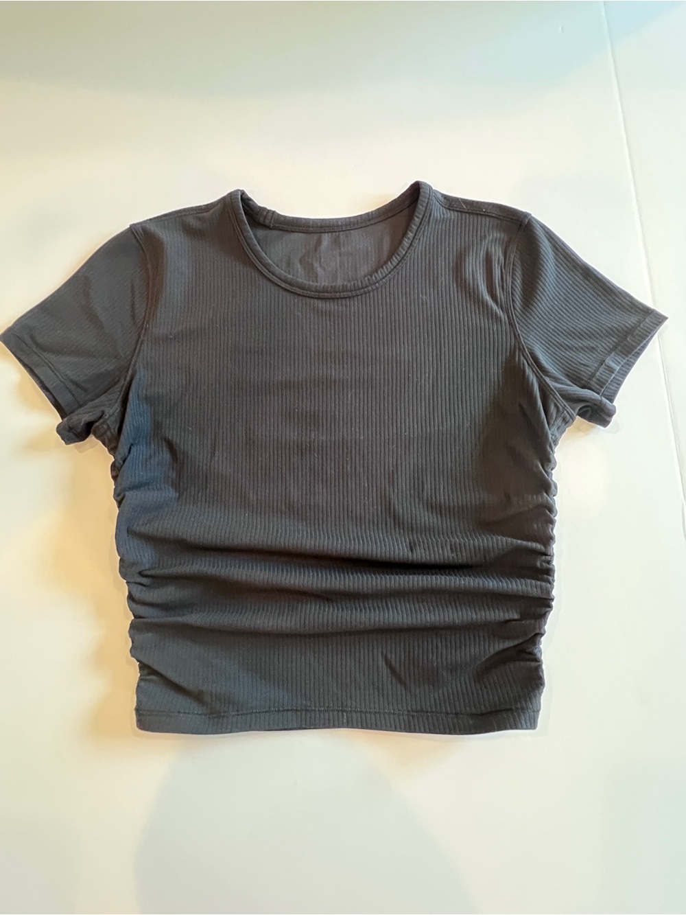 lululemon athletica All it Takes Ribbed Nulu Cropped Tee in Black, XS/S
